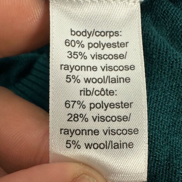 Maurices Womens Green Long Sleeve Knit Sweater Size L Ribbed Collar Soft - Picture 5 of 12